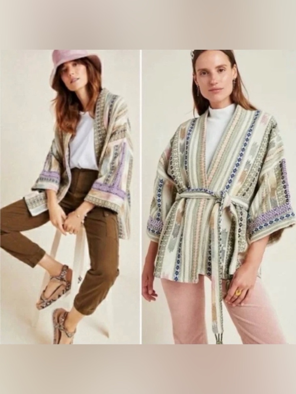 Andersen & Lauth Mattia Woven Belted Kimono. One size. EUC.
